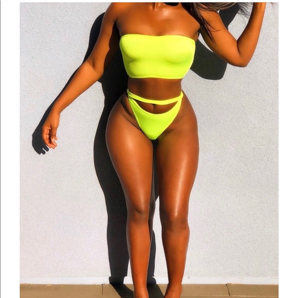 Neon green bathing suit